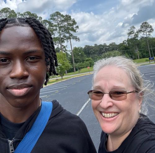 Amauri Snelling GHS with Rotary member Lisa Thompson.jpg